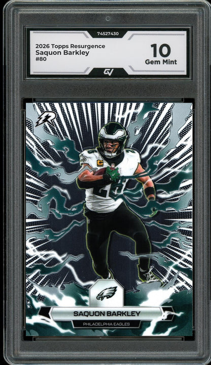 2026 Topps Resurgence #80 Saquon Barkley Graded 10 Gem Mint - Front