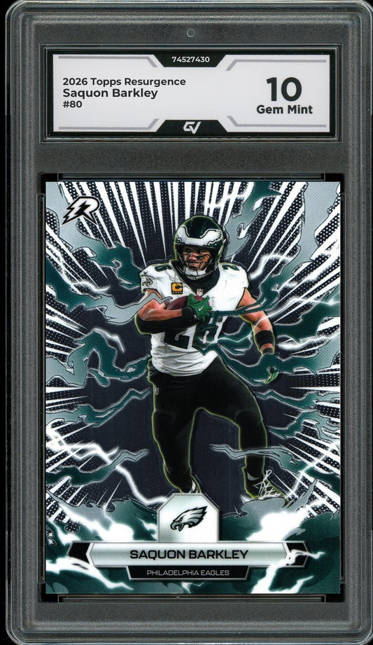 2026 Topps Resurgence #80 Saquon Barkley Graded 10 Gem Mint - Front