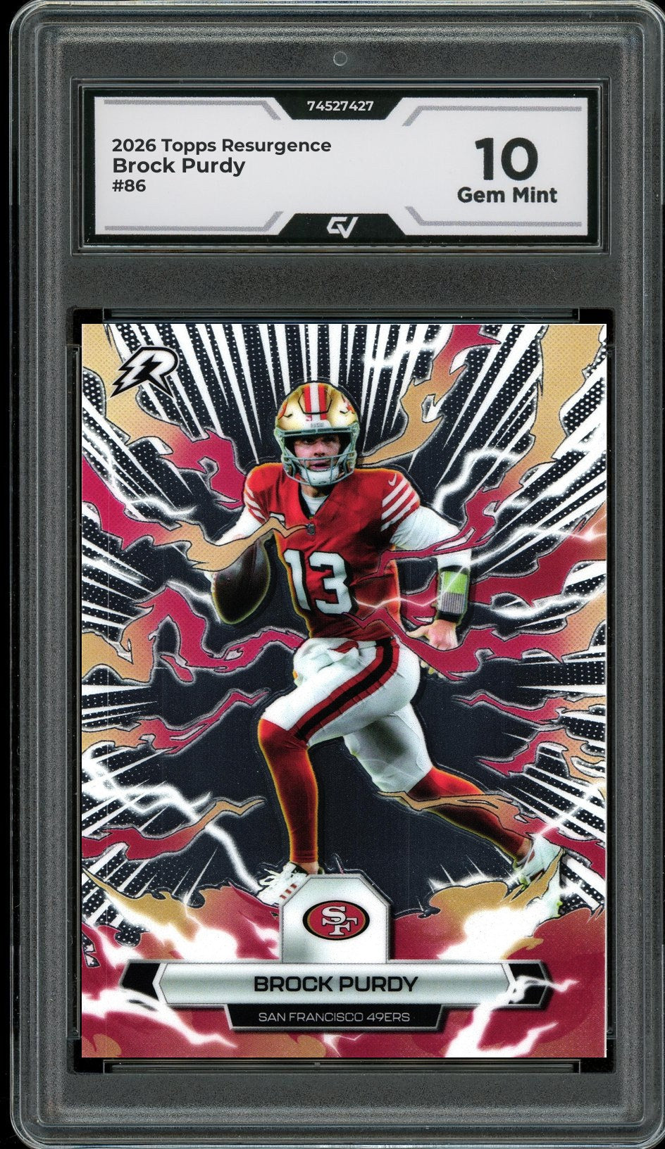 2026 Topps Resurgence #86 Brock Purdy Graded 10 Gem Mint - Front