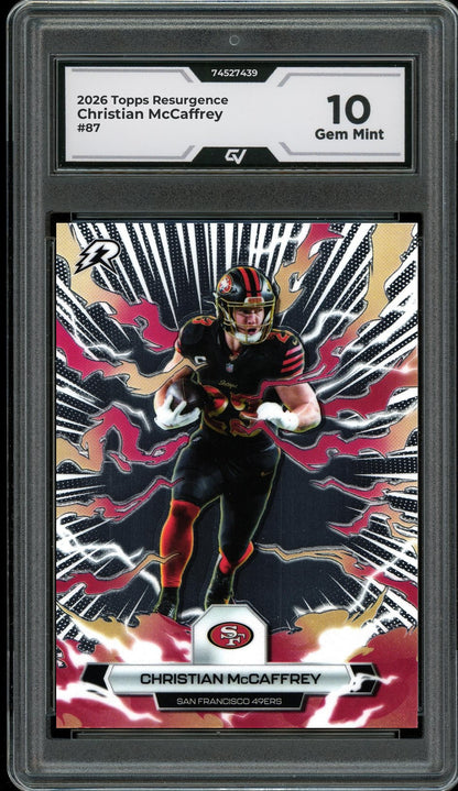 2026 Topps Resurgence #87 Christian McCaffrey Graded 10 Gem Mint - Front