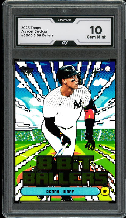 2026 Topps #8B-10 Aaron Judge 8 Bit Ballers Graded 10 Gem Mint - Front