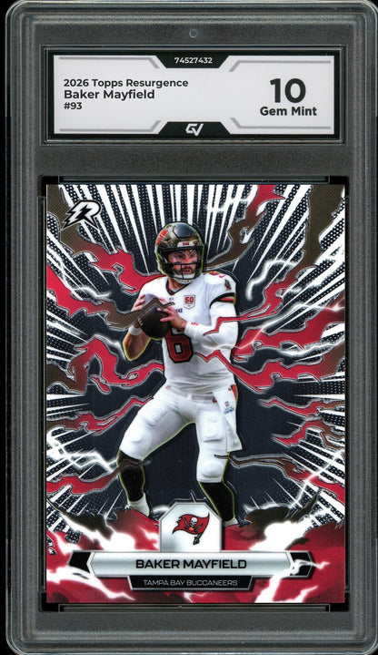 2026 Topps Resurgence #93 Baker Mayfield Graded 10 Gem Mint - Front