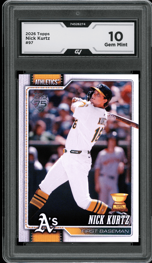 2026 Topps #97 Nick Kurtz Graded 10 Gem Mint - Front