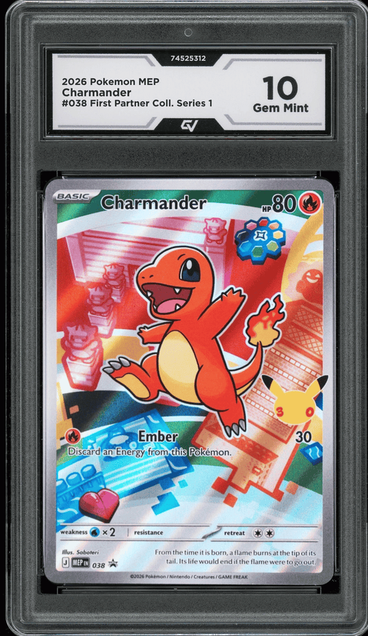 2026 Pokemon Mega Evolutions #038 Charmander First Partner Illustration Graded 10 Gem Mint