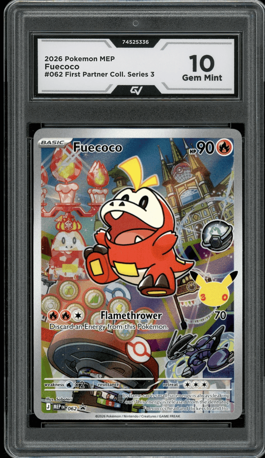 2026 Pokemon Mega Evolutions #062 Fuecoco First Partner Illustration Graded 10 Gem Mint