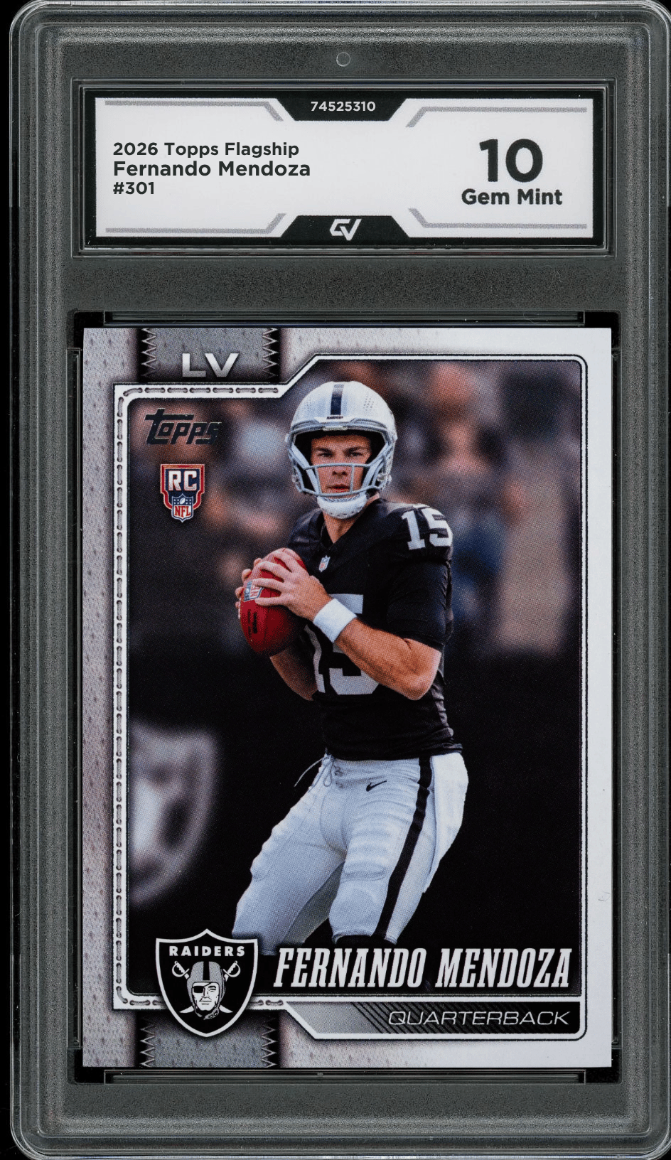 2026 Topps Flagship #301 Fernando Mendoza Rookie Card RC Graded 10 Gem Mint