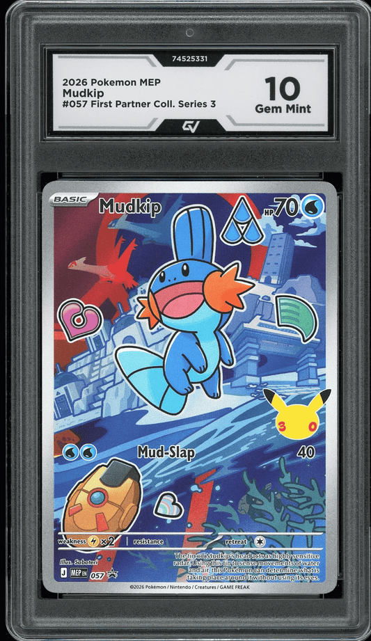 2026 Pokemon Mega Evolutions #057 Mudkip First Partner Illustration Graded 10 Gem Mint