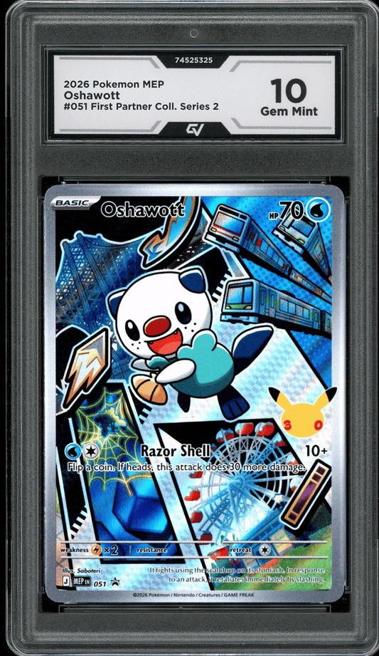 2026 Pokemon Mega Evolutions #051 Oshawott First Partner Illustration Graded 10 Gem Mint