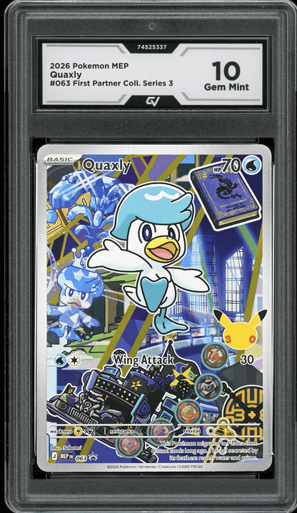 2026 Pokemon Mega Evolutions #063 Quaxly First Partner Illustration Graded 10 Gem Mint