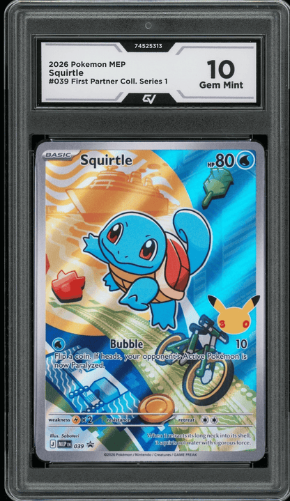 2026 Pokemon Mega Evolutions #039 Squirtle First Partner Illustration Graded 10 Gem Mint