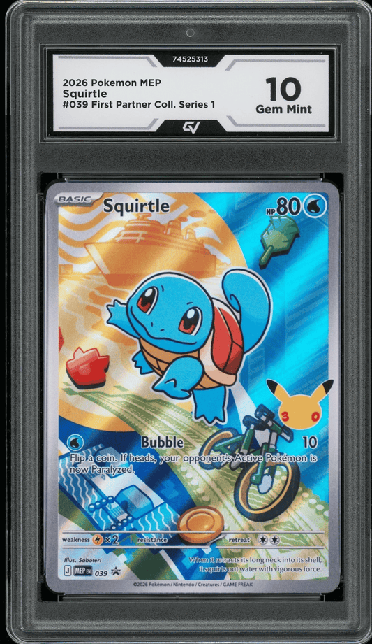 2026 Pokemon Mega Evolutions #039 Squirtle First Partner Illustration Graded 10 Gem Mint