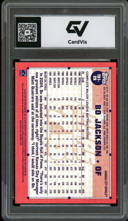2026 Topps #T91-29 Bo Jackson Graded 10 Gem Mint - Back
