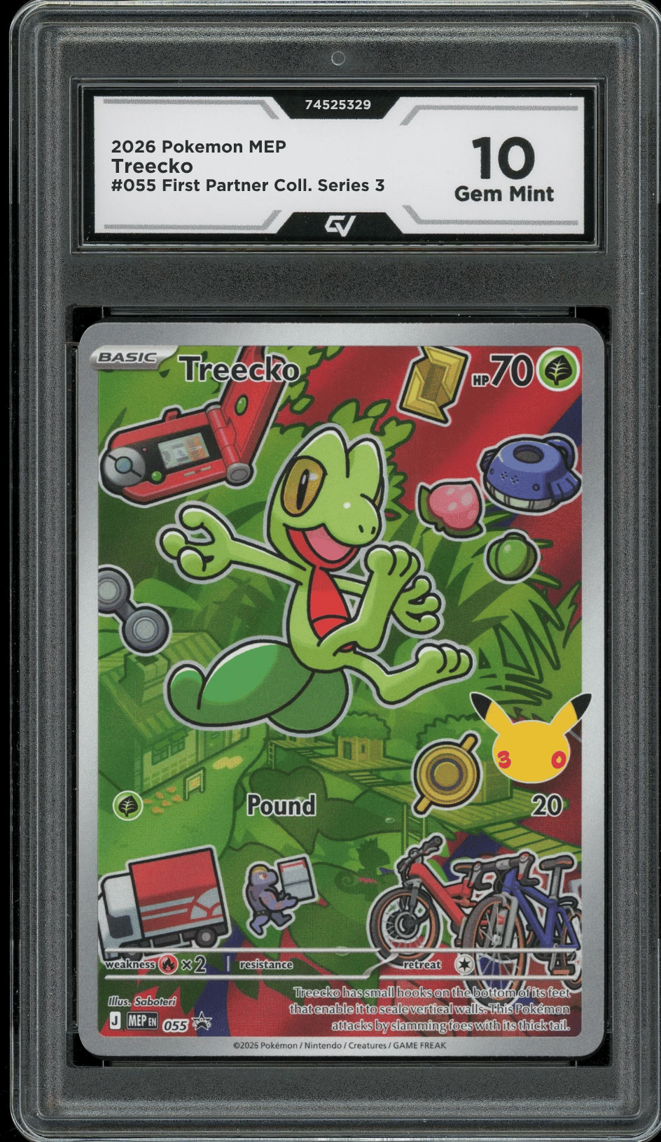 2026 Pokemon Mega Evolutions #055 Treecko First Partner Illustration Graded 10 Gem Mint