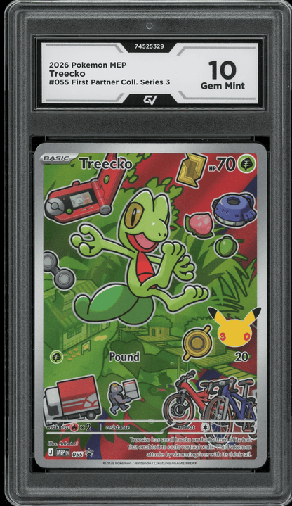 2026 Pokemon Mega Evolutions #055 Treecko First Partner Illustration Graded 10 Gem Mint