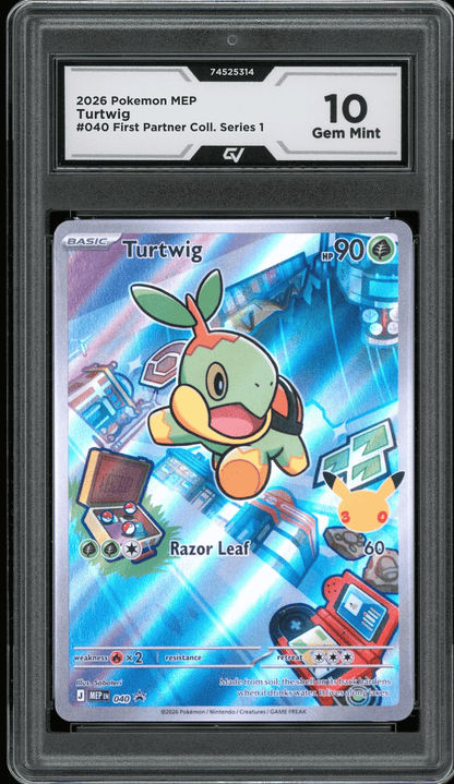2026 Pokemon Mega Evolutions #040 Turtwig First Partner Illustration Graded 10 Gem Mint