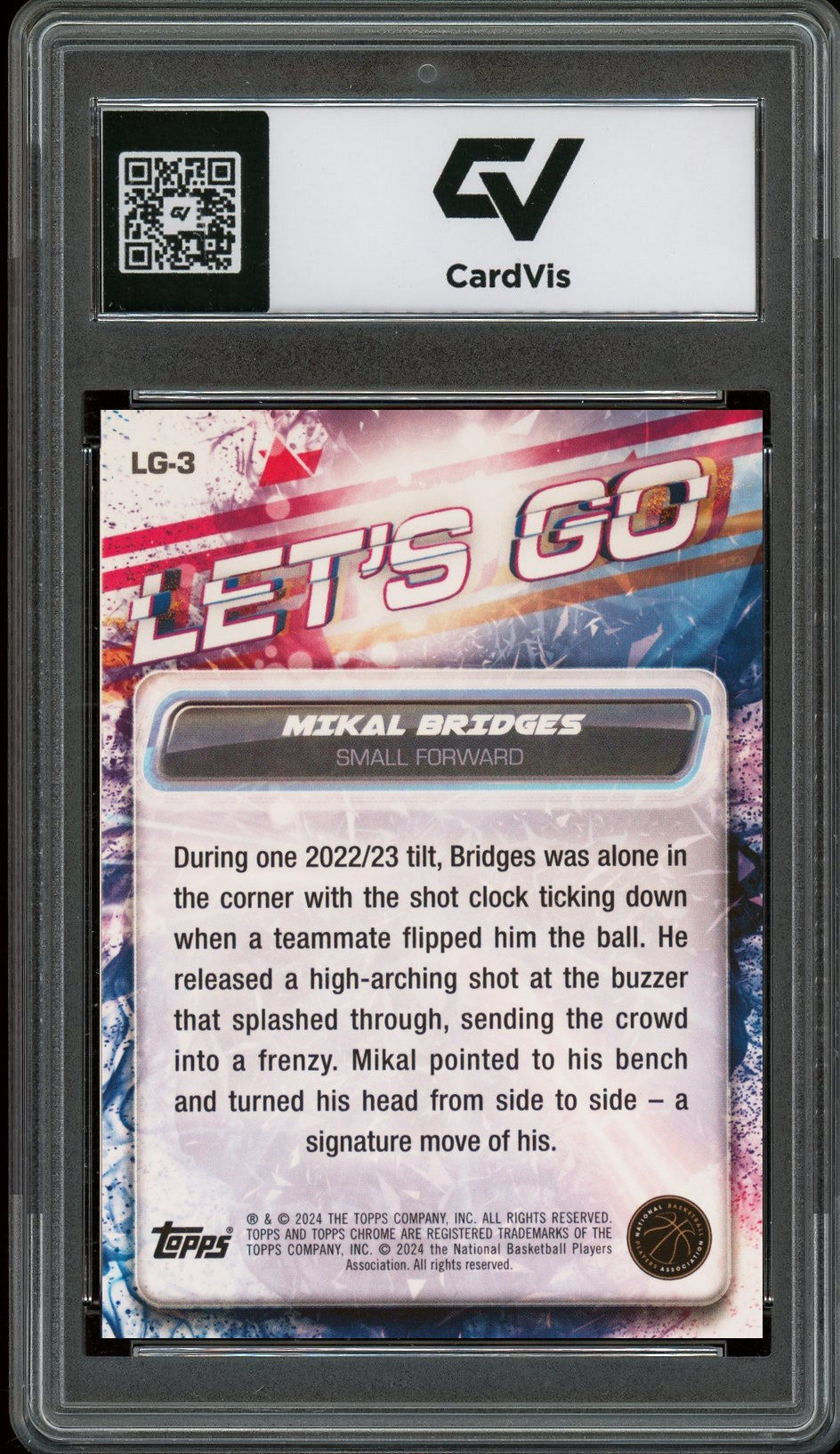 2023 Topps Chrome #LG-3 Mikal Bridges Let's Go Graded 10 Gem Mint - Back