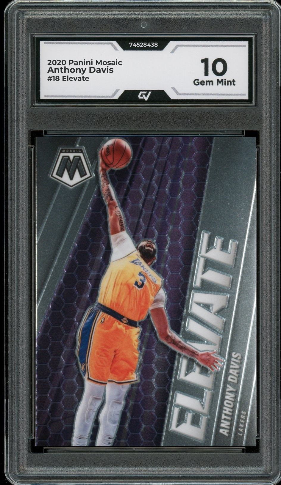 2020 Panini Mosaic #18 Anthony Davis Elevate Graded 10 Gem Mint - Front