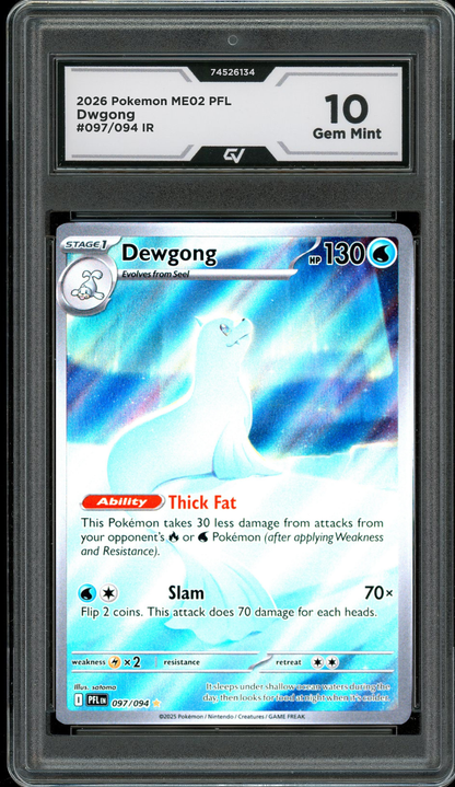 2026 Pokemon ME02 Phantasmal Flames #097/094 Dewgong IR Graded 10 Gem Mint