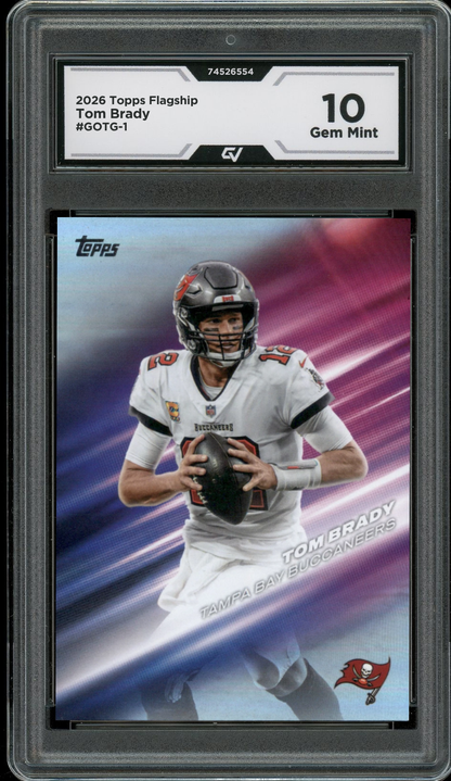 2026 Topps Flagship #GOTG-1 Tom Brady Greats of the Game Graded 10 Gem Mint