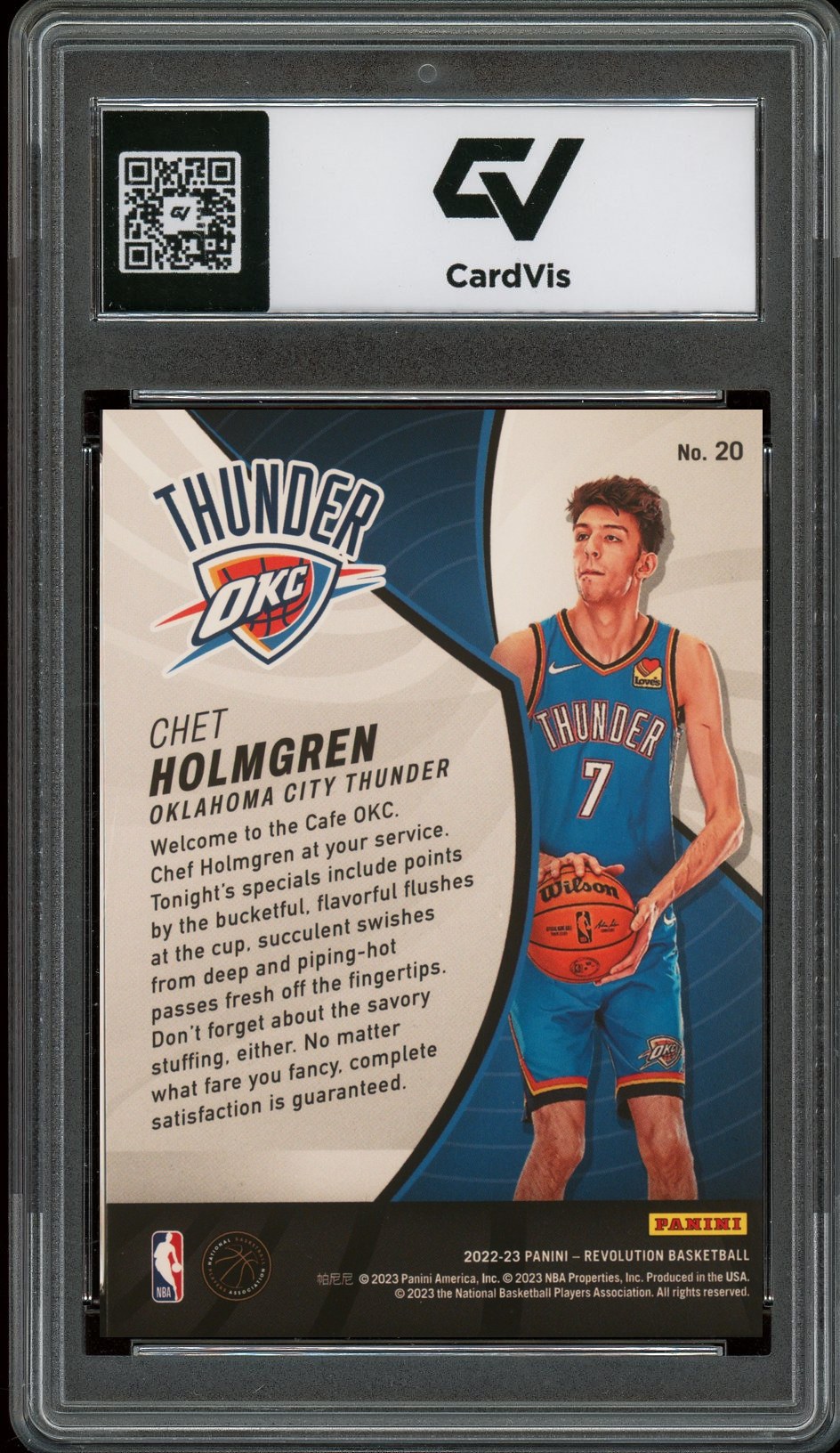 2022 Panini Revolution #20 Chet Holmgren Rookie Revolution Rookie Card RC Graded 10 Gem Mint - Back