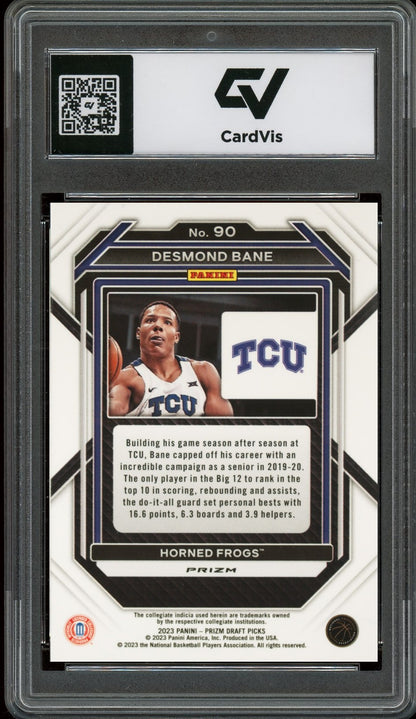 2023 Panini Prizm Draft Picks #90 Desmond Bane Red Ice Graded 10 Gem Mint - Back