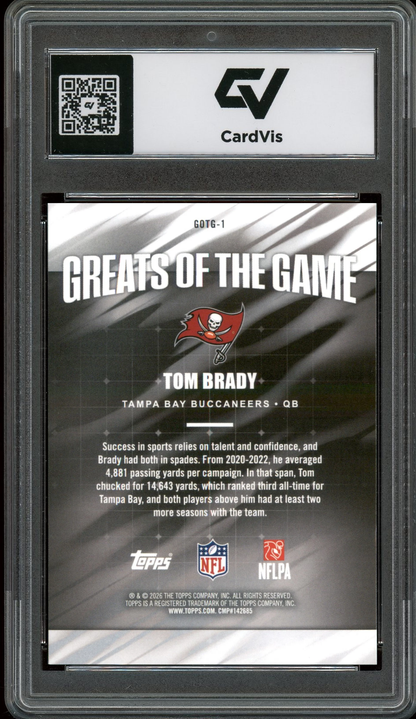 2026 Topps Flagship #GOTG-1 Tom Brady Greats of the Game Graded 10 Gem Mint