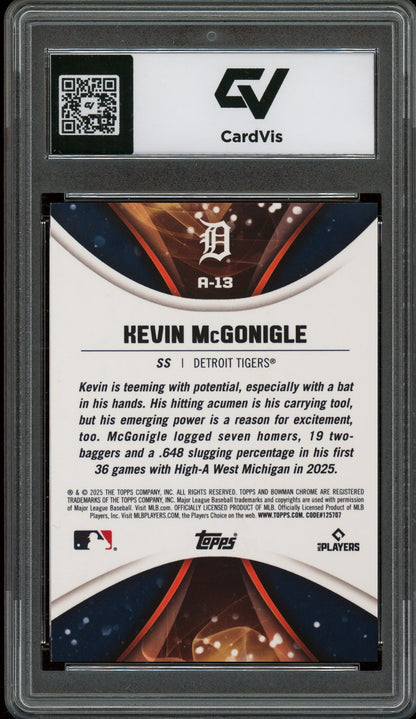 2025 Bowman Draft #A-13 Kevin McGonigle Axis Graded 10 Gem Mint - Back