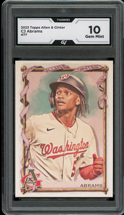 2023 Topps Allen & Ginter #77 CJ Abrams Rookie Card RC Graded 10 Gem Mint - Front