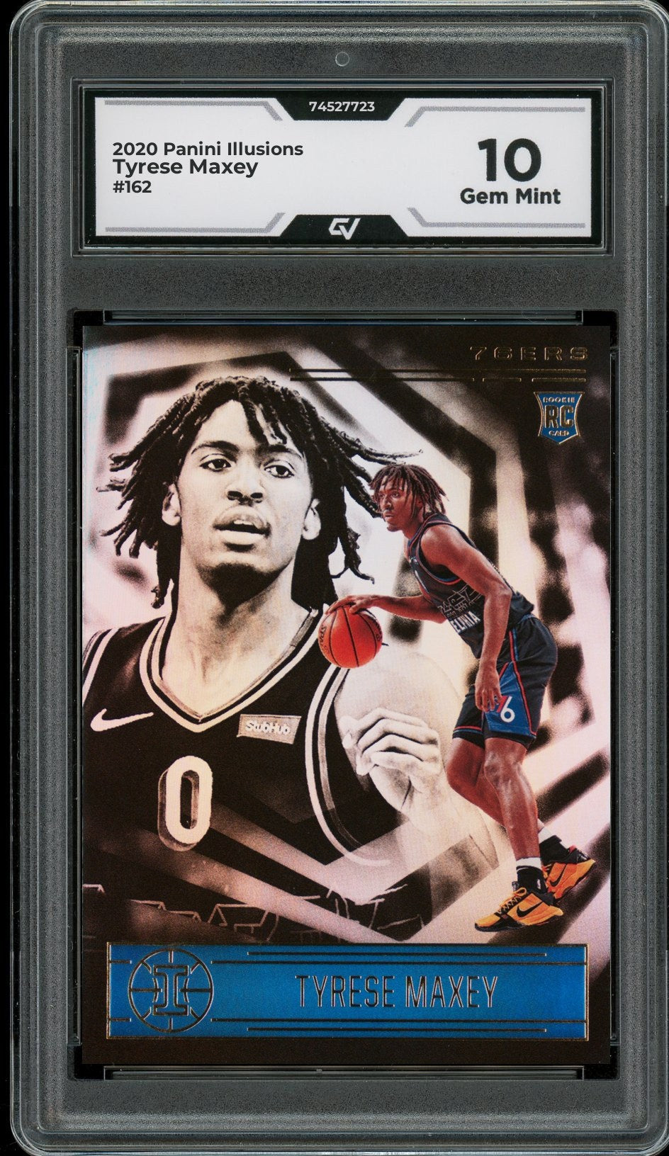 2020 Panini Illusions #162 Tyrese Maxey Rookie Card RC Graded 10 Gem Mint - Front