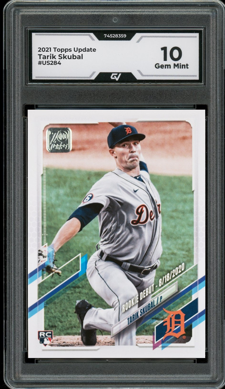 2021 Topps Update #US284 Tarik Skubal Graded 10 Gem Mint - Front