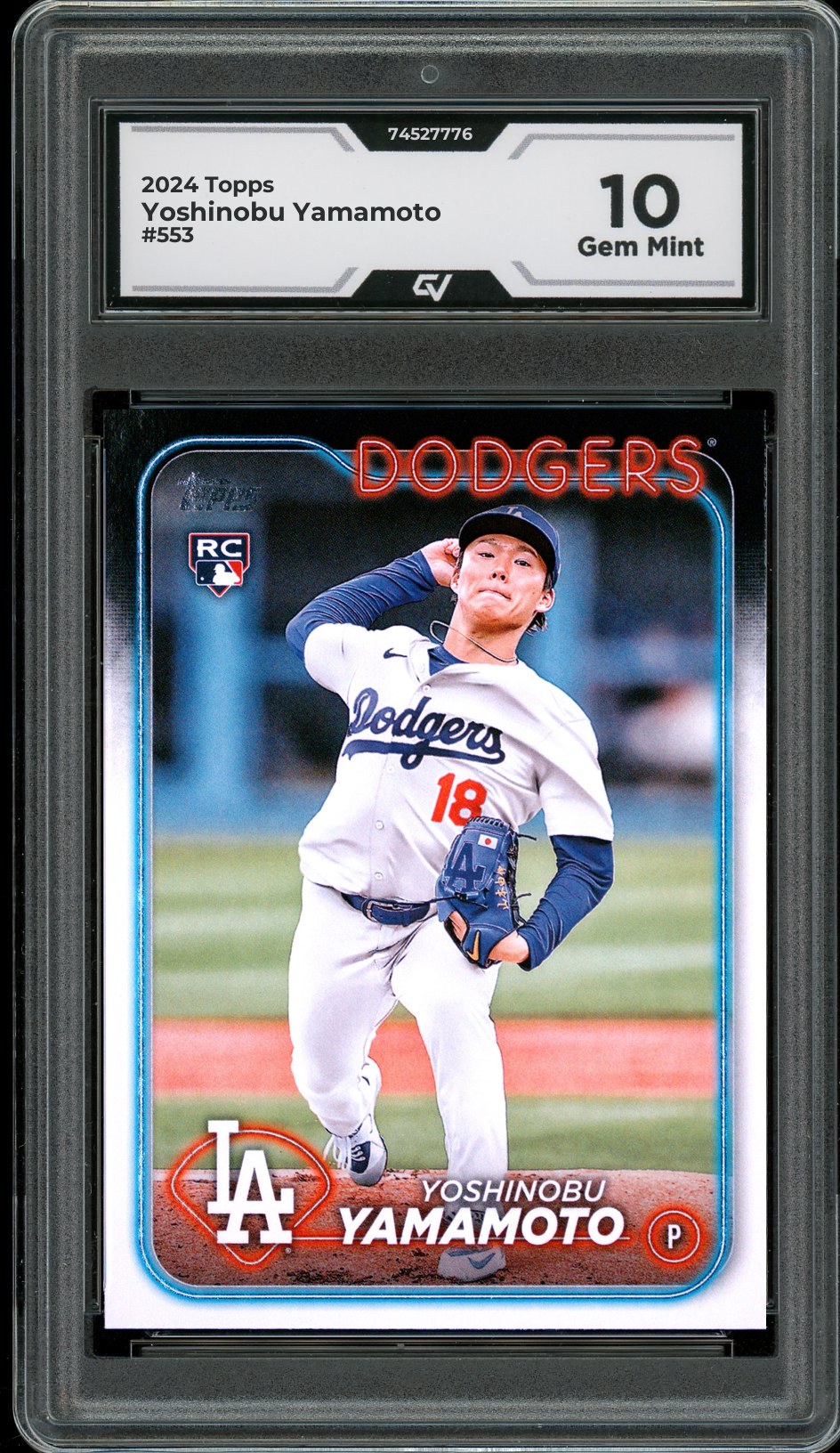 2024 Topps #553 Yoshinobu Yamamoto Rookie Card RC Graded 10 Gem Mint - Front