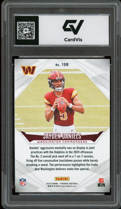 2024 Panini Phoenix #198 Jayden Daniels Rookie Card RC Graded 10 Gem Mint - Back