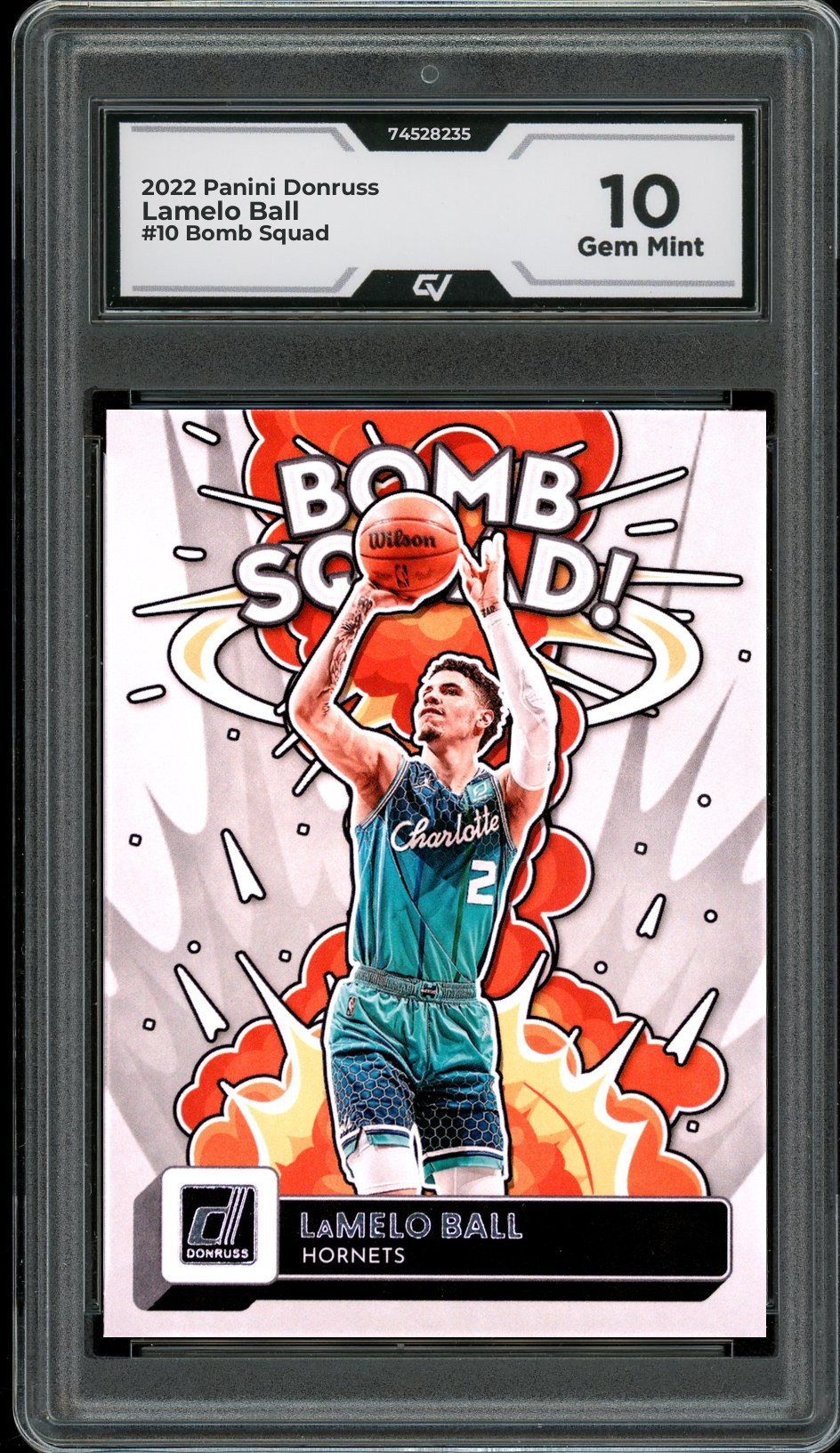 2022 Panini Donruss #10 Lamelo Ball Bomb Squad Graded 10 Gem Mint - Front