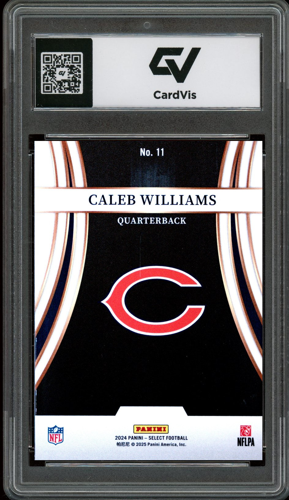 2024 Panini Select #11 Caleb Williams Turbocharged Rookie Card RC Graded 10 Gem Mint - Back