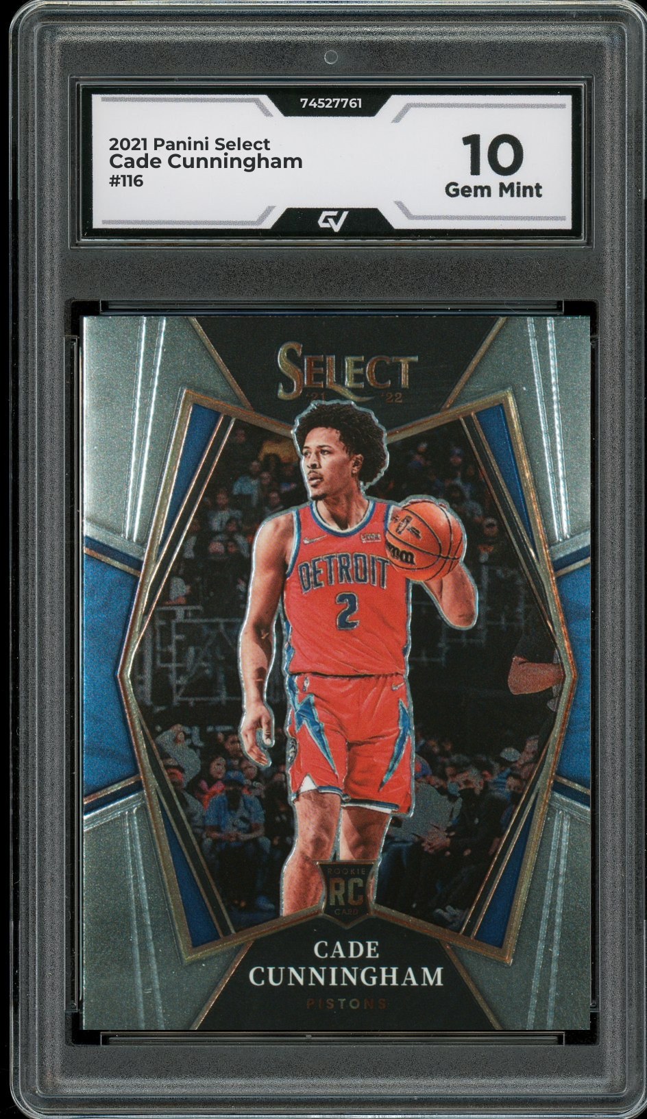 2021 Panini Select #116 Cade Cunningham Rookie Card RC Graded 10 Gem Mint - Front