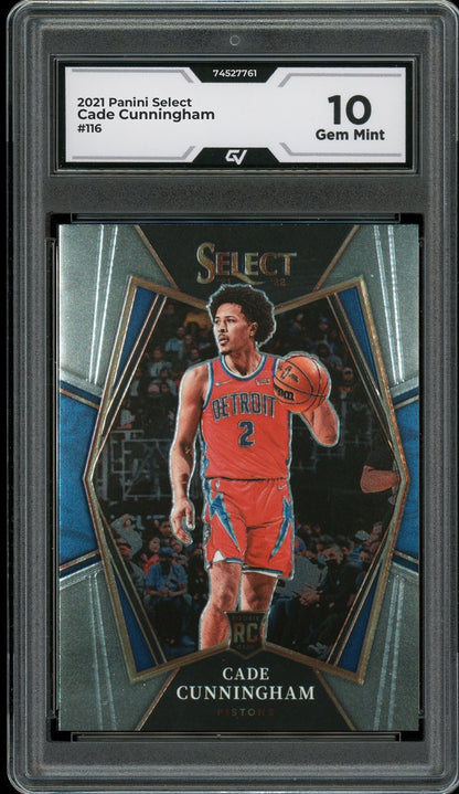 2021 Panini Select #116 Cade Cunningham Rookie Card RC Graded 10 Gem Mint - Front