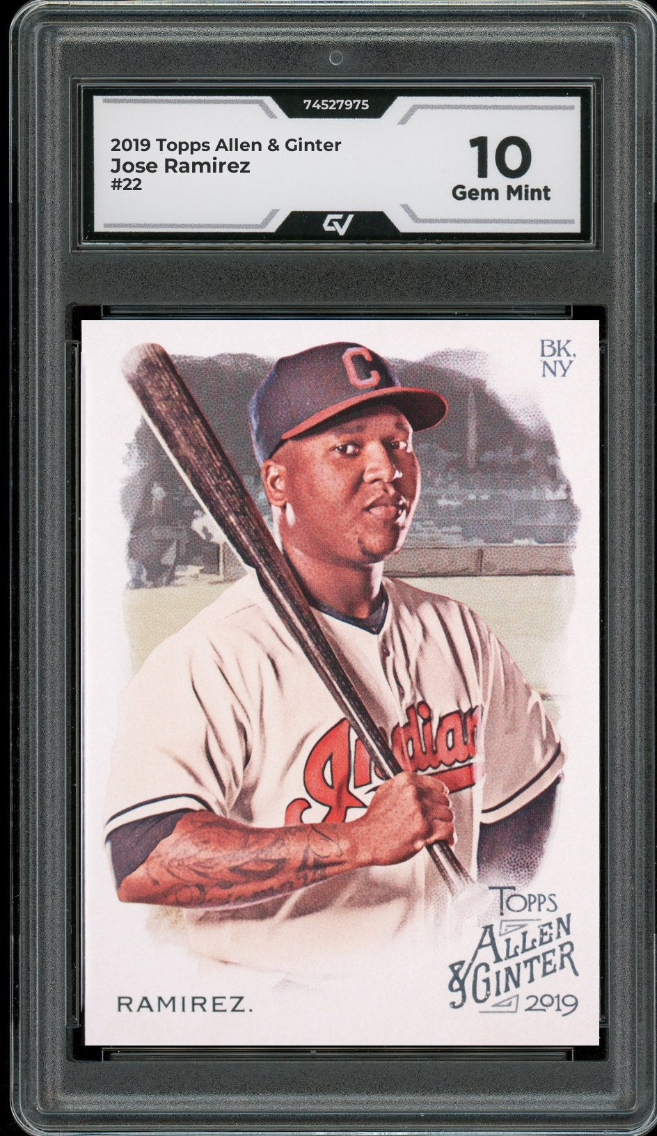 2019 Topps Allen & Ginter #22 Jose Ramirez Graded 10 Gem Mint - Front
