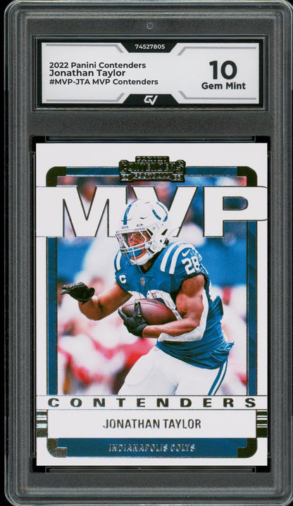 2022 Panini Contenders #MVP-JTA Jonathan Taylor MVP Contenders Graded 10 Gem Mint - Front