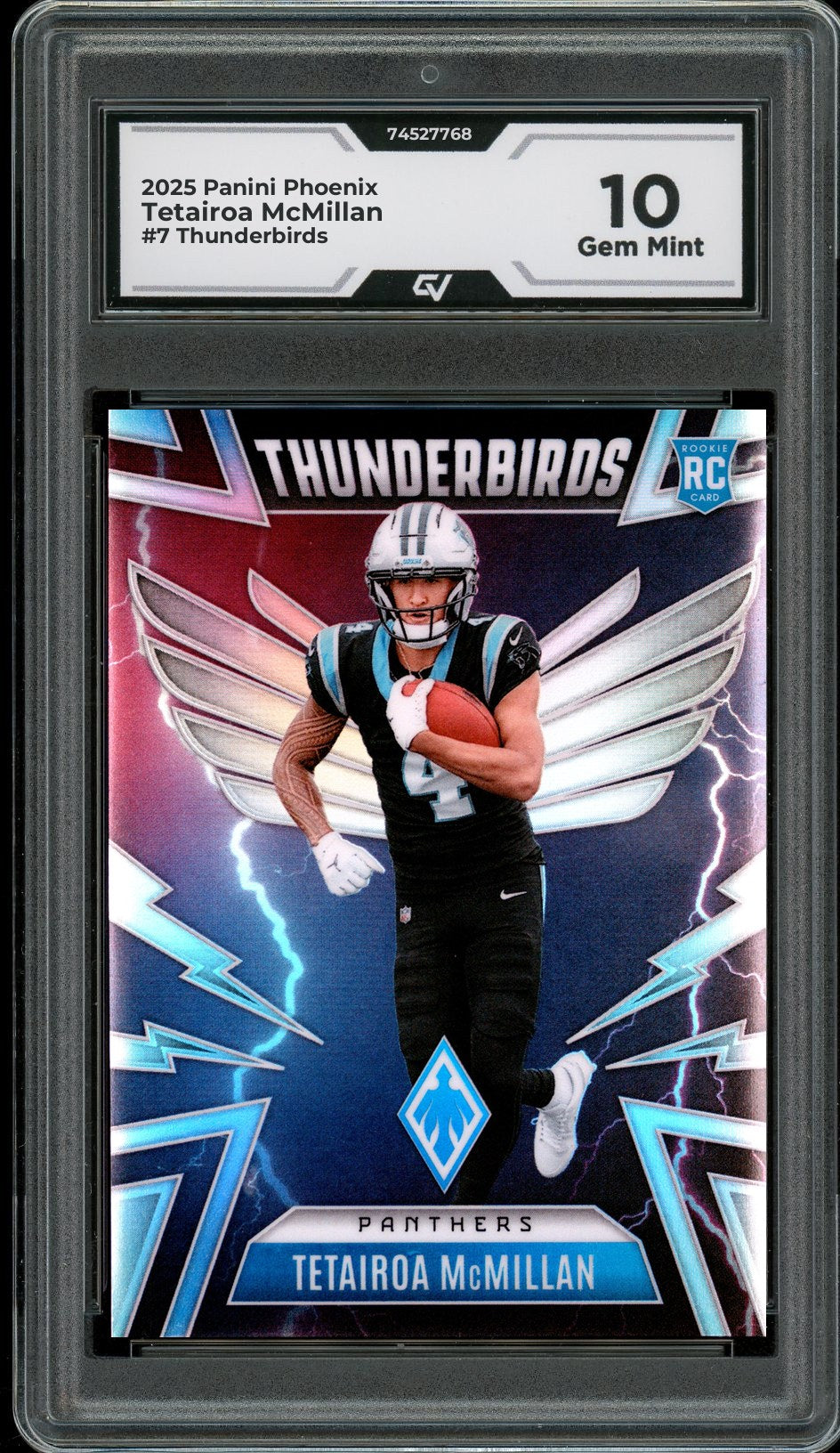2025 Panini Phoenix #7 Tetairoa McMillan Thunderbirds Rookie Card RC Graded 10 Gem Mint - Front