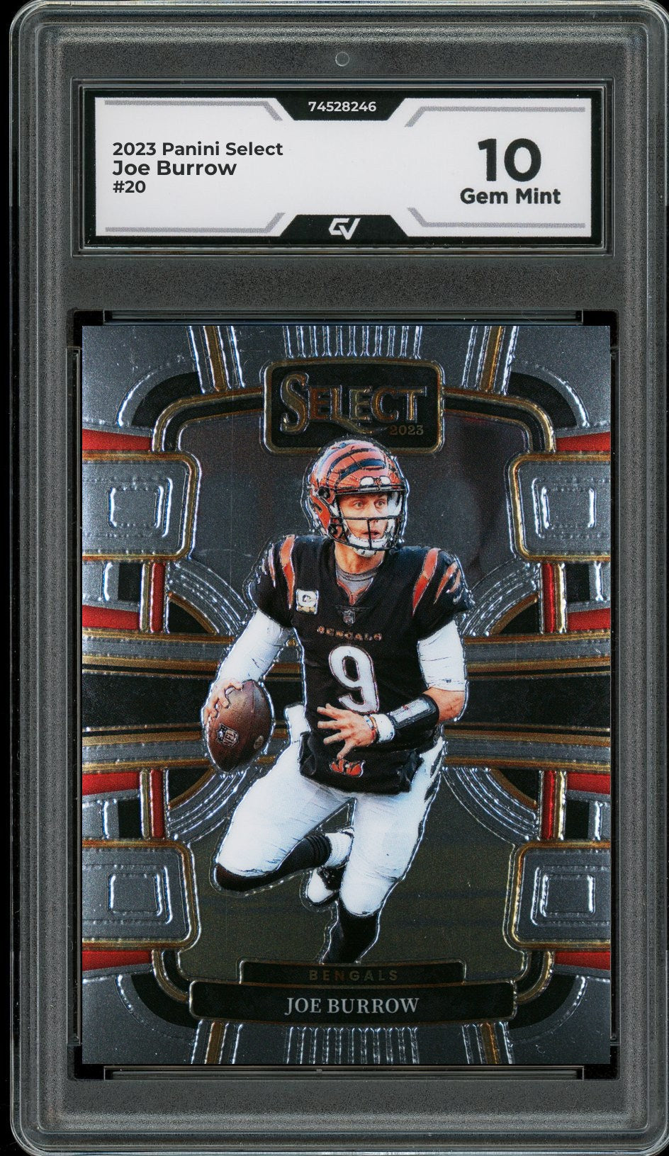 2023 Panini Select #20 Joe Burrow Graded 10 Gem Mint - Front