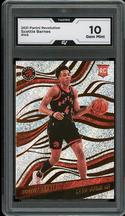 2021 Panini Revolution #145 Scottie Barnes Rookie Card RC Graded 10 Gem Mint - Front