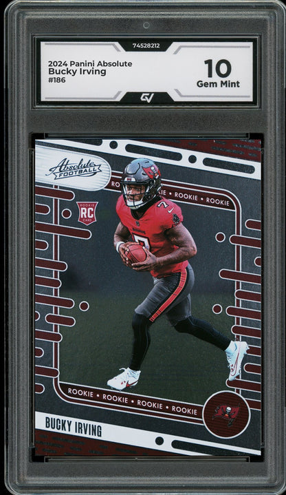 2024 Panini Absolute #186 Bucky Irving Rookie Card RC Graded 10 Gem Mint - Front
