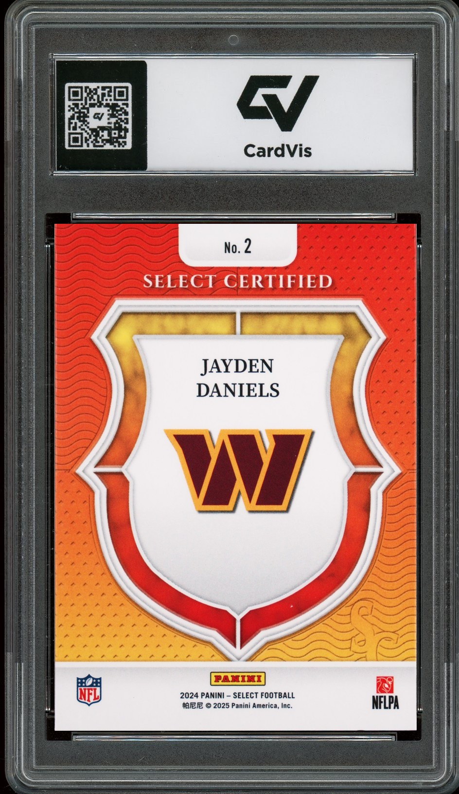 2024 Panini Select #2 Jayden Daniels Certified Rookies Rookie Card RC Graded 10 Gem Mint - Back