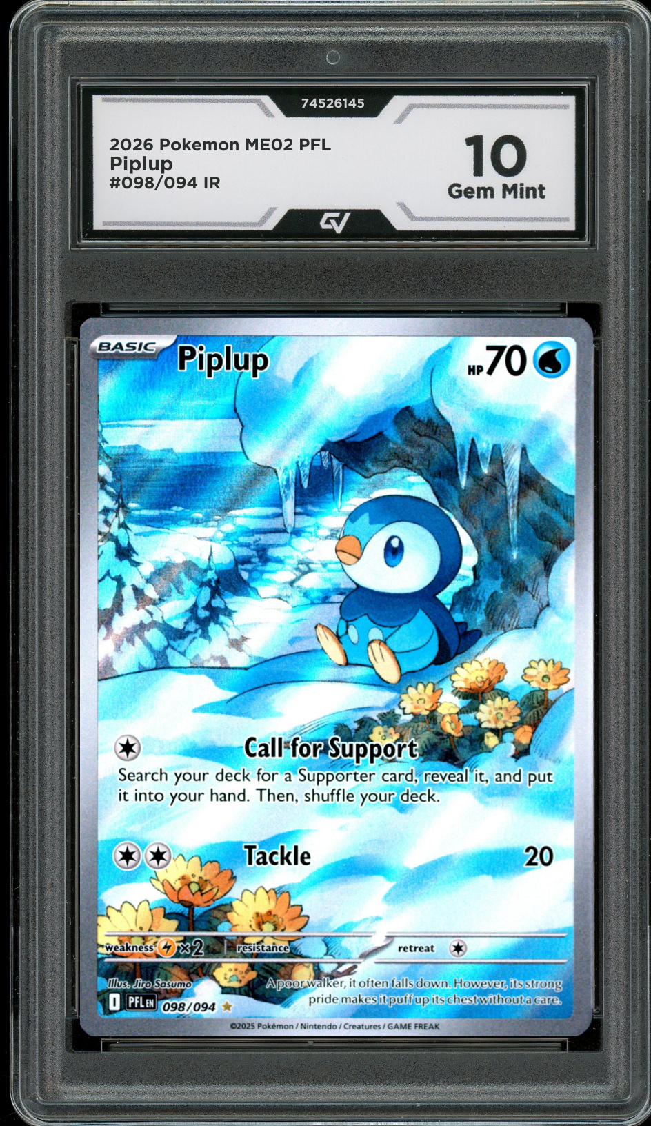 2026 Pokemon ME02 Phantasmal Flames #098/094 Piplup IR Graded 10 Gem Mint