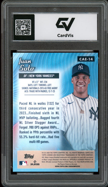 2024 Topps Chrome #CAE-14 Juan Soto All Etch Graded 10 Gem Mint - Back