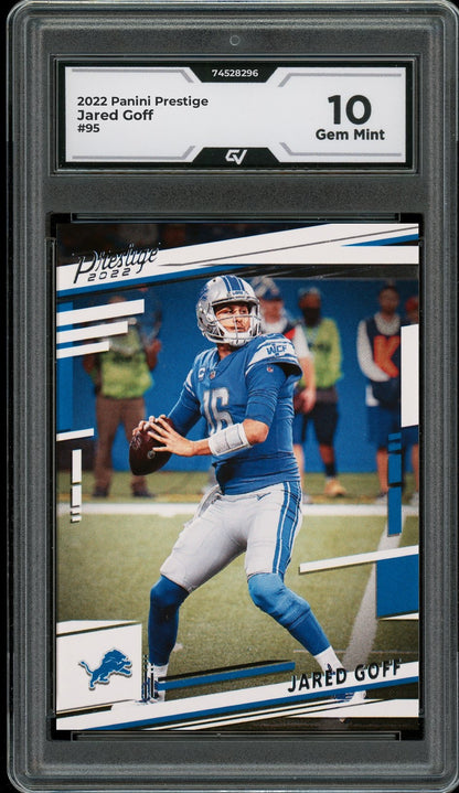 2022 Panini Prestige #95 Jared Goff Graded 10 Gem Mint - Front