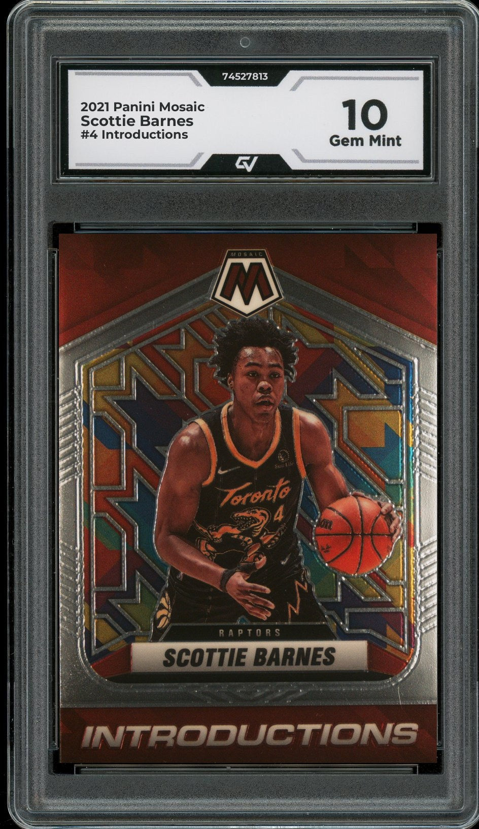 2021 Panini Mosaic #4 Scottie Barnes Introductions Rookie Card RC Graded 10 Gem Mint - Front