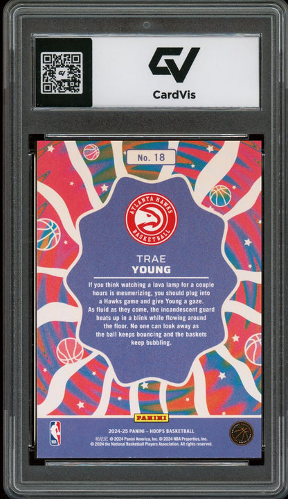 2024 Panini Hoops #18 Trae Young Funkadelic Graded 10 Gem Mint - Back