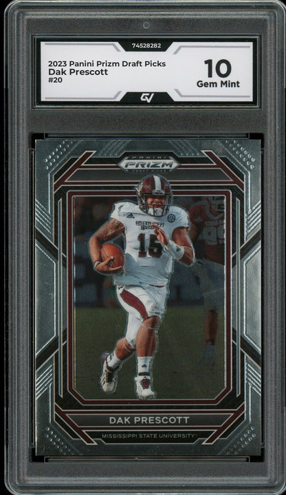 2023 Panini Prizm Draft Picks #20 Dak Prescott Graded 10 Gem Mint - Front