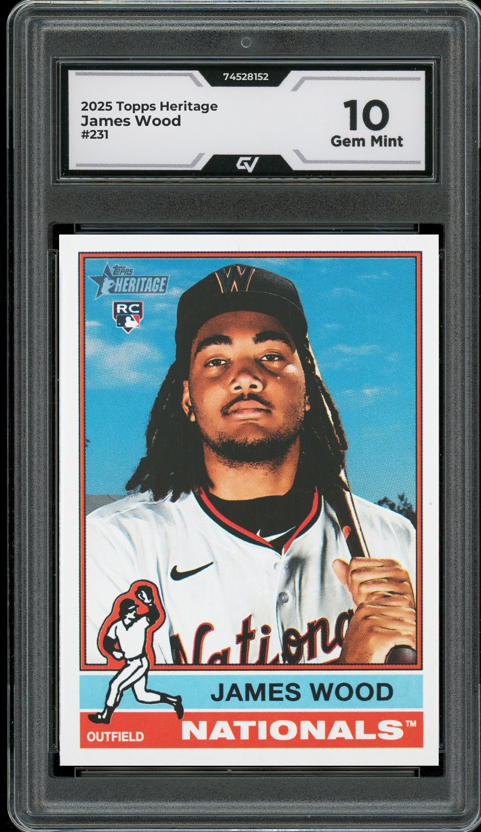 2025 Topps Heritage #231 James Wood Rookie Card RC Graded 10 Gem Mint - Front